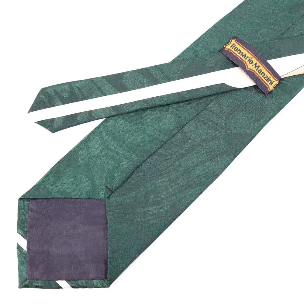 Romario Manzini Tie Mens 60 in Italian Silk Forest Green Statement Wide